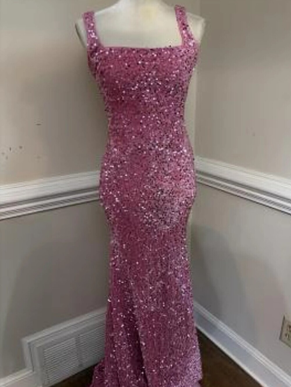 Faeriesty Sequin Pink Evening Gown